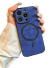 Husă din piele cu suport MagSafe pentru iPhone 15 albastru