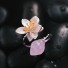 Inel cu flori de dama D1320 roz