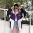 Jachetă oversize de damă P1884 violet