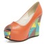 Jane-Pumps mit Keilabsatz für Damen orange