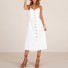Jednobarevné dámské šaty na ramínka bílá