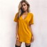 Jednofarebné mini šaty žltá