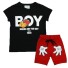 Jungen-Set – T-Shirt und Shorts J1334 schwarz