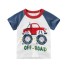 Jungen-T-Shirt mit einem Auto dunkelblau