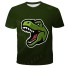 Jungen-T-Shirt mit einem Dinosaurier dunkelgrün