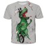 Jungen-T-Shirt mit einem Dinosaurier grau