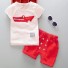 Jungen-T-Shirt mit Krokodil und Shorts L1562 rot