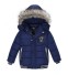 Jungen-Winterjacke mit Fell J2530 blau