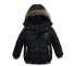 Jungen-Winterjacke mit Fell J2530 schwarz