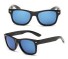 Jungensonnenbrille mit schwarzem Gehäuse J2534 blau