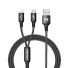 Kabel do ładowania USB dla Micro USB / Lightning czarny