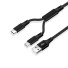 Kabel do ładowania USB na USB-C / Micro USB czarny