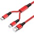 Kabel do ładowania USB na USB-C / Micro USB czerwony