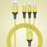 Kabel ładujący USB do Micro USB / USB-C / Lightning 1,2 m żółty