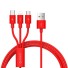 Kabel ładujący USB do Micro USB / USB-C / Lightning K665 czerwony