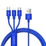 Kabel ładujący USB do Micro USB / USB-C / Lightning K665 niebieski