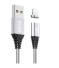 Kabel magnetyczny typ C, do Apple, micro USB J1380 srebrny