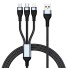 Kabel USB do transmisji danych 3 w 1 P3967 czarny