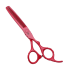 Kadeřnické efilační nůžky z nerezové oceli 17,5 cm Profesionální nůžky na stříhání vlasů se zoubky Příslušenství pro holiče červená