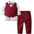 Kamizelka, koszula i spodnie chłopięce B1357 czerwony