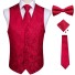 Kamizelka męska z muszką i krawatem czerwony