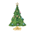 Karácsonyfa motívumú bross zöld