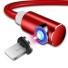 Kątowy magnetyczny kabel USB czerwony