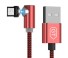 Kątowy magnetyczny kabel USB K649 czerwony