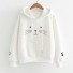 Katzen-Sweatshirt für Damen A13 weiß