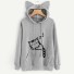 Katzen-Sweatshirt für Damen B22 grau