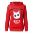 Katzen-Sweatshirt für Damen rot