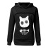 Katzen-Sweatshirt für Damen schwarz