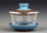 Keramická miska na čaj gaiwan C108 světle modrá
