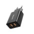 Kettős USB gyorstöltő hálózati adapter fekete