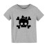 Kinder-T-Shirt mit Totenkopf grau