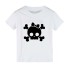 Kinder-T-Shirt mit Totenkopf weiß