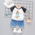 Kinder-T-Shirt und Shorts L1104 schwarz