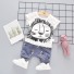 Kinder-T-Shirt und Shorts L1106 weiß