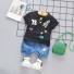 Kinder-T-Shirt und Shorts L1108 schwarz