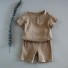 Kinder-T-Shirt und Shorts L1184 hellbraun