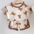 Kinder-T-Shirt und Shorts mit Bären L1477 beige