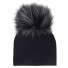 Kinder-Wintermütze mit bunten Pompons J3029 schwarz