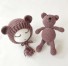 Kindermütze und Teddybär-Set 2-tlg braun