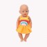 Kleid für Puppen mit Regenbogen orange