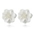 Kolczyki damskie kwiaty H754 biały