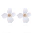 Kolczyki wiszące kwiatowe damskie G1004 biały