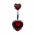 Köldök piercing szív alakú piros