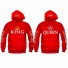 KÖNIG UND KÖNIGIN – Hoodies für Paare J1952 rot