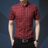 Koszula męska z krótkim rękawem A1467 czerwony