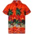 Koszula męska z palmami F553 pomarańczowy